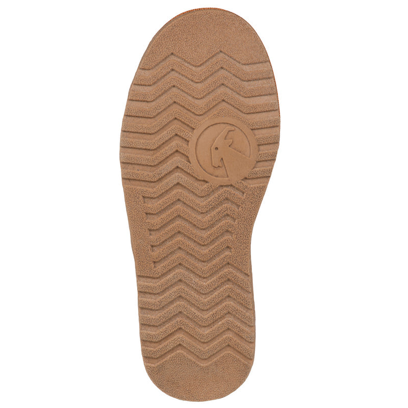 Outsole of Kid's Chestnut BILLY Cozy Quilt Lux Boots, zipper shoes, like velcro, that are adaptive, accessible, inclusive and use universal design to accommodate an afo. BILLY Footwear is medium and wide width, M, D and EEE, are comfortable, and come in toddler, kids, mens, and womens sizing.