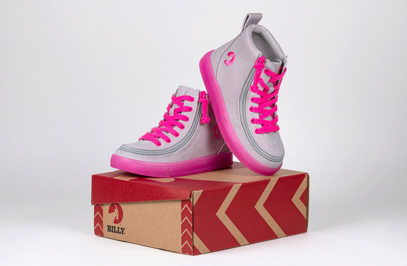 FINAL SALE - Grey/Pink BILLY Classic Lace High Tops
