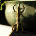 Five Pronged Vajra Dorje - Tibetan Buddhist vajra, front view