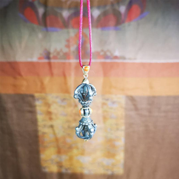 Five-pronged Vajra Necklace 2.0" - Tibetan Buddhist bead necklace, view 8