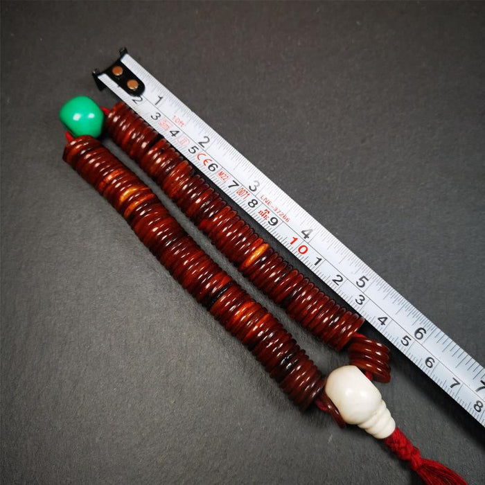 Flat Yak Bone Mala,0.55" - Tibetan Buddhist mala beads, view 8