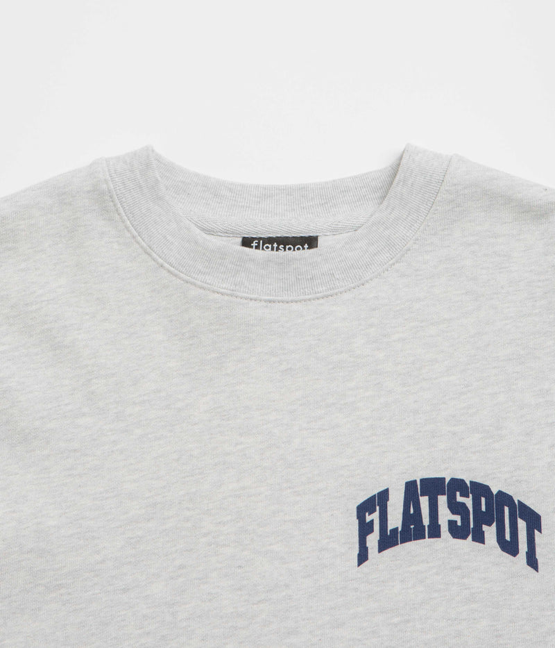 flatspot Collegiate Crewneck Sweatshirt in Cool Heather Grey