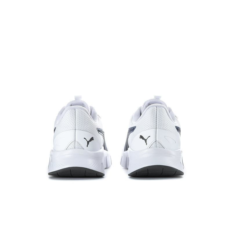 Men's white sneakers with Puma heel logo and dark outsole