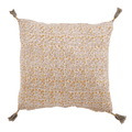Floral Yellow Iris Cushion Blanc D'Ivoire