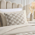 Fluffy Knit Checkboard Cushion Cover - Natural - DUSK