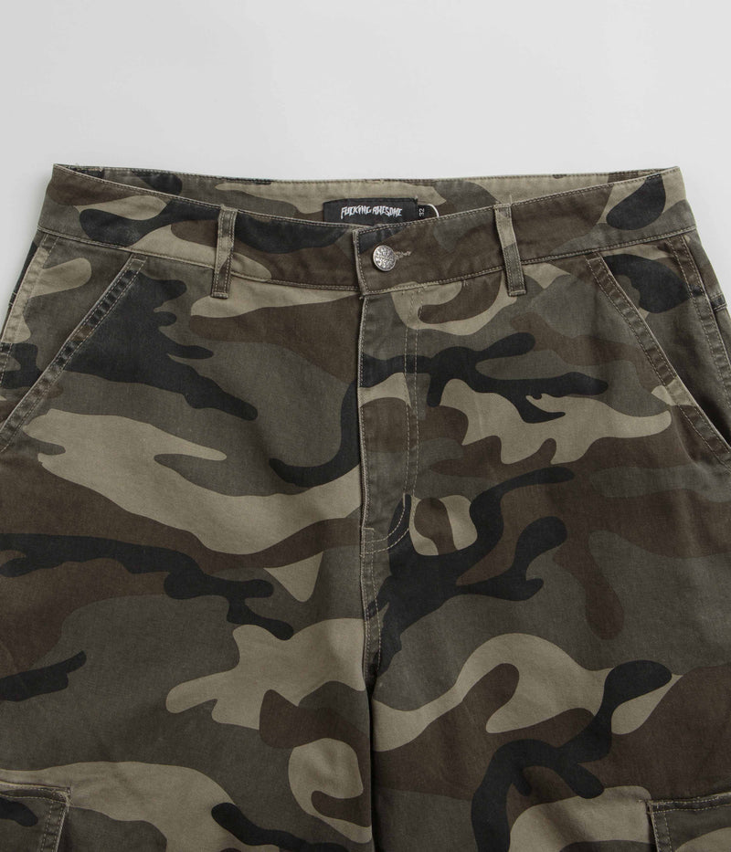 Fucking Awesome Contacts Washed Baggy Cargo Pants in Camo