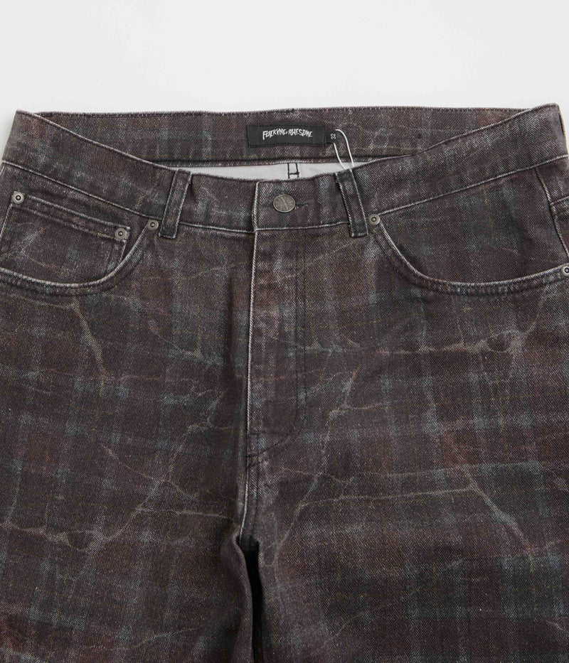 Fucking Awesome Distressed Plaid Fecke Jeans in Plaid