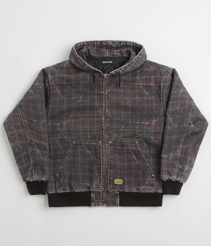 Fucking Awesome Distressed Plaid KO Work Jacket in Brown