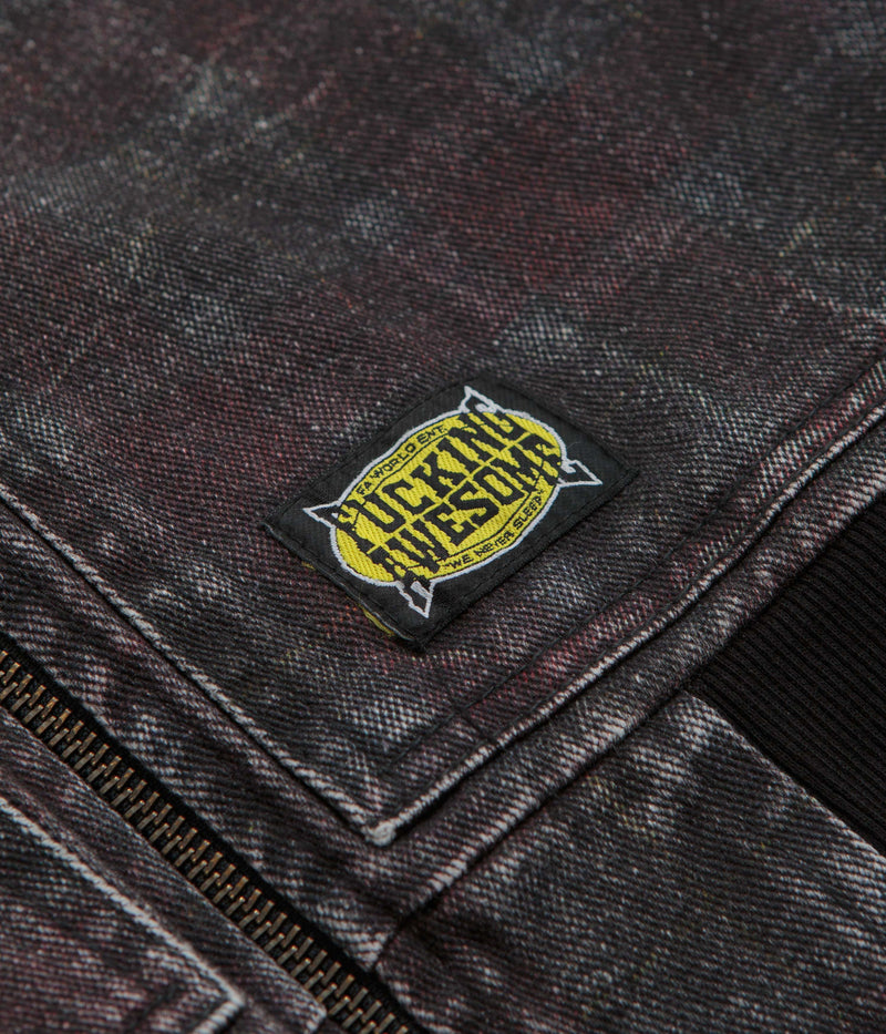 Fucking Awesome Distressed Plaid KO Work Jacket in Brown