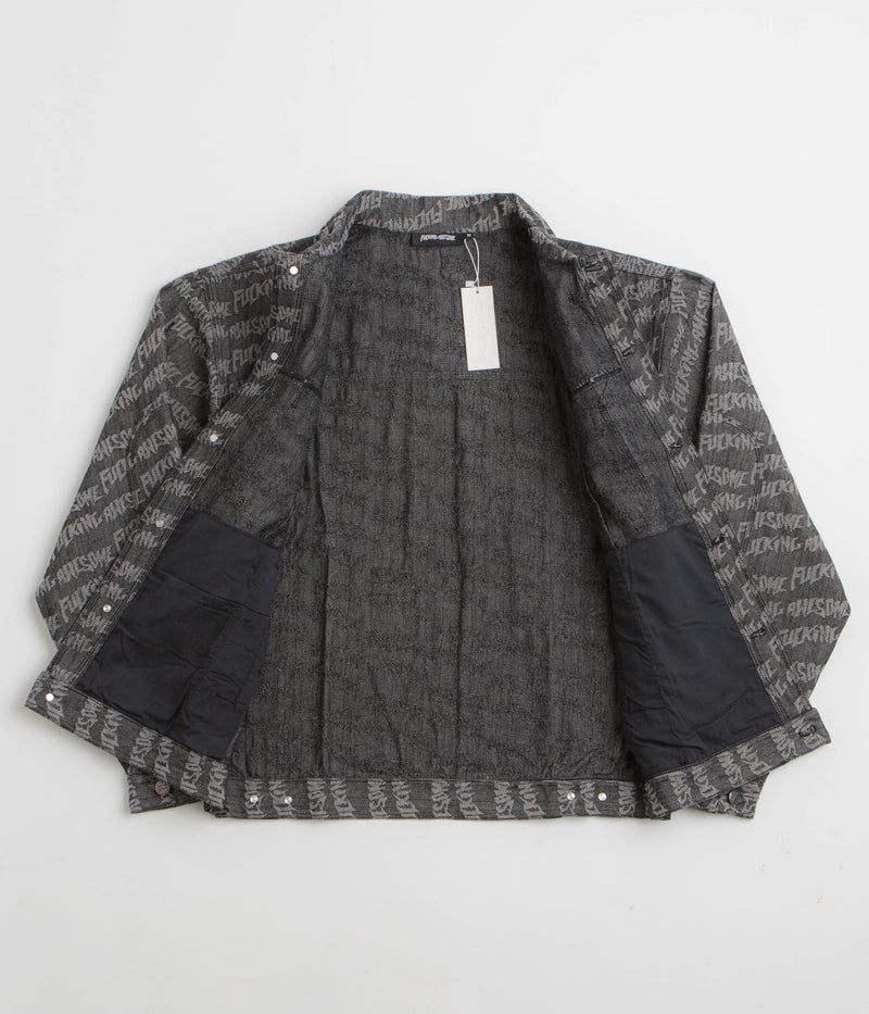 Fucking Awesome Herringbone Work Jacket in Black and Light Grey