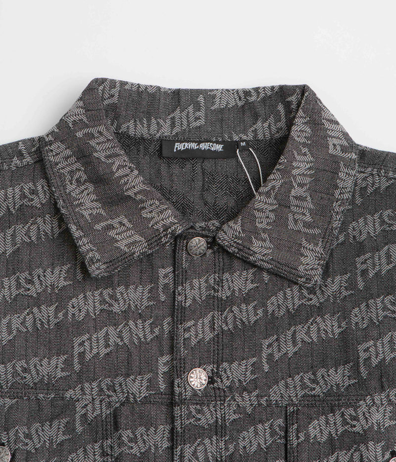 Fucking Awesome Herringbone Work Jacket in Black and Light Grey