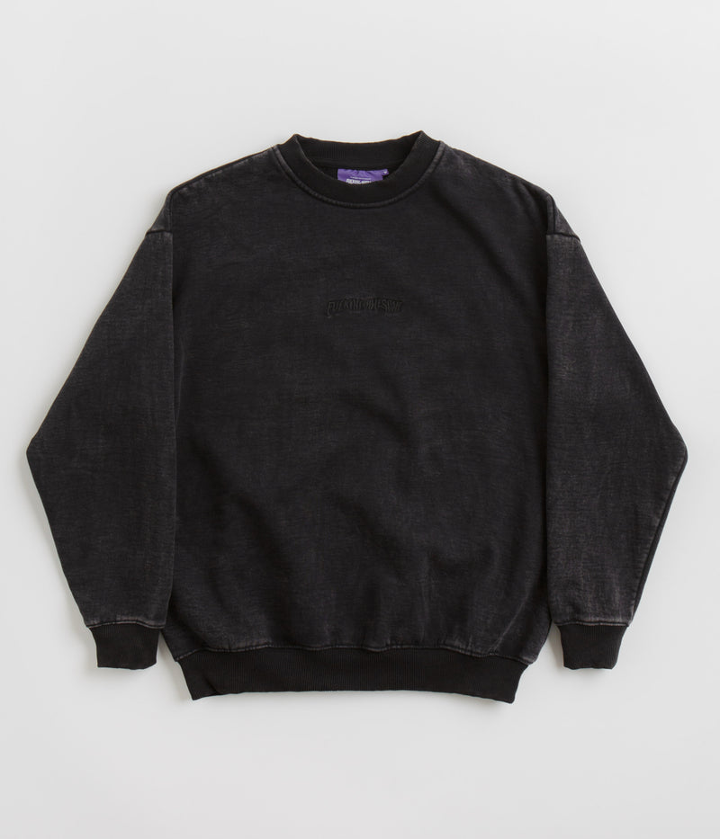 Fucking Awesome Little Stamp Snow Wash Crewneck Sweatshirt in Black