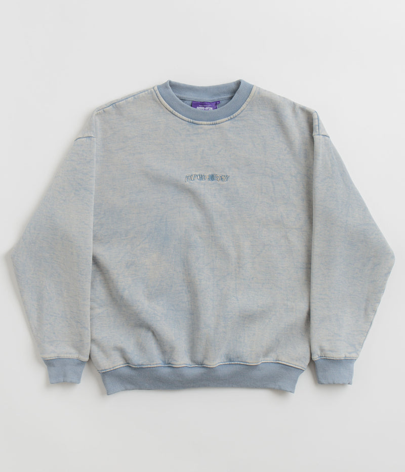 Fucking Awesome Little Stamp Snow Wash Crewneck Sweatshirt in Dusty Blue