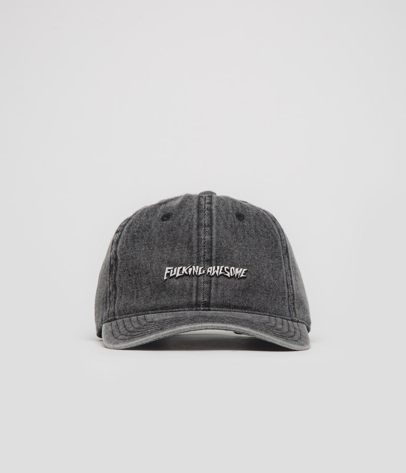 Fucking Awesome Metal Stamp Logo Cap in Black