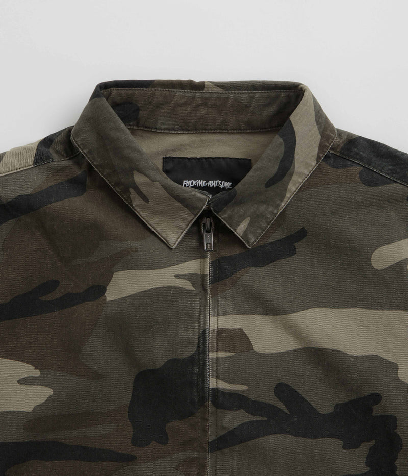 Fucking Awesome Washed Harrington Jacket in Camo