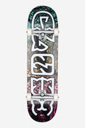 G0 Heyman complete skateboard 8.5 inch Psychodelic top view with vivid multicolor artwork