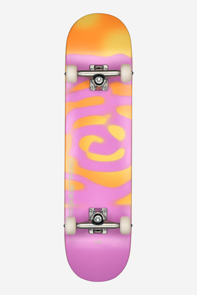 G0 Pond complete skateboard Pink Honey with orange to pink gradient deck and white wheels.