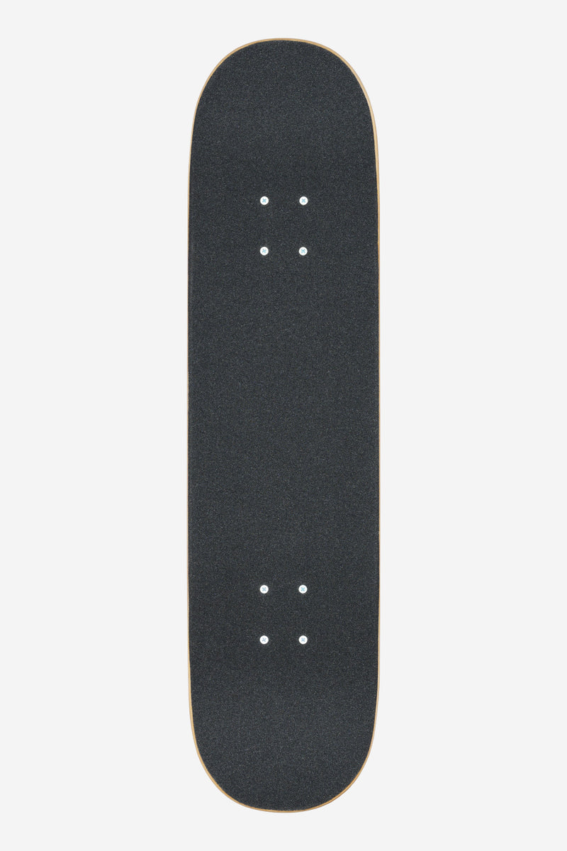 Top view of G0 Pond 8.0 deck in blue green with grip tape and wooden edge