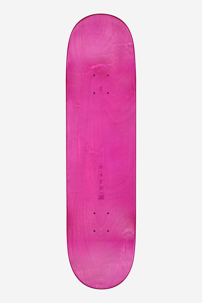 G1 Where To Next 8.375 inch pink black maple Recon deck shown from the top