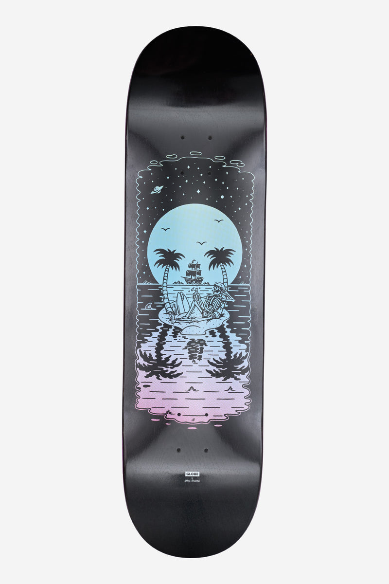 G2 Reflection Deck 8.5 in black purple with space island artwork running down the deck.