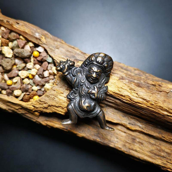 Gandhanra Acient Vajrapani Amulet,Tibetan Buddhism Statue,the Protector and Guid - Tibetan Buddhist amulet, front view