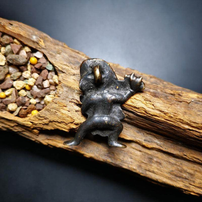 Gandhanra Acient Vajrapani Amulet,Tibetan Buddhism Statue,the Protector and Guid - Tibetan Buddhist amulet, detailed view