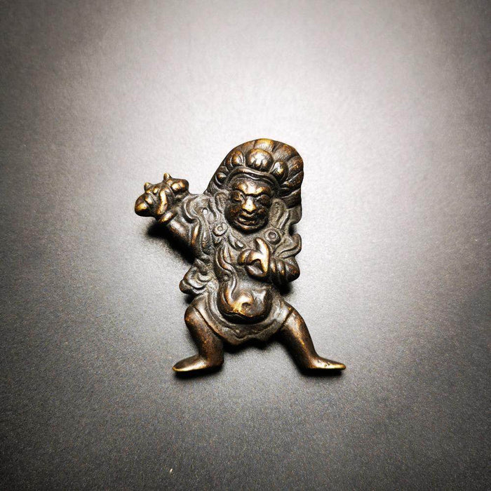 Gandhanra Acient Vajrapani Amulet,Tibetan Buddhism Statue,the Protector and Guid - Tibetan Buddhist amulet, close-up detail