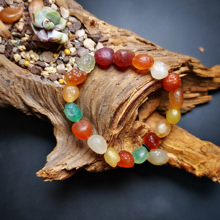 Gandhanra Handmade Gobi Desert Jade Beads Bracelet, Agate Beads Bracelet Mala Fo - Tibetan Buddhist mala beads, detailed view