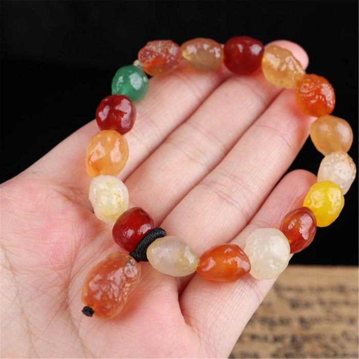 Gandhanra Handmade Gobi Desert Jade Beads Bracelet, Agate Beads Bracelet Mala Fo - Tibetan Buddhist mala beads, size reference