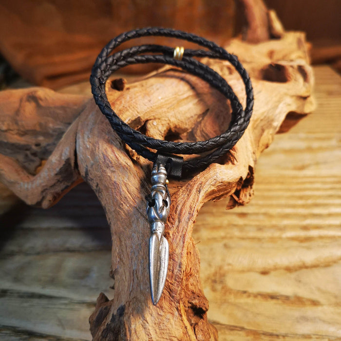 Gandhanra Handmade Phurba Amulet,Kila,Kilaka Pendant, Handmade Cold Iron Craft N - Tibetan Buddhist bead necklace, front view