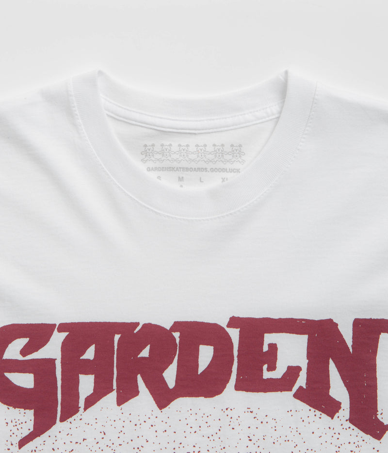 Garden Not A Race T-Shirt in White and Maroon