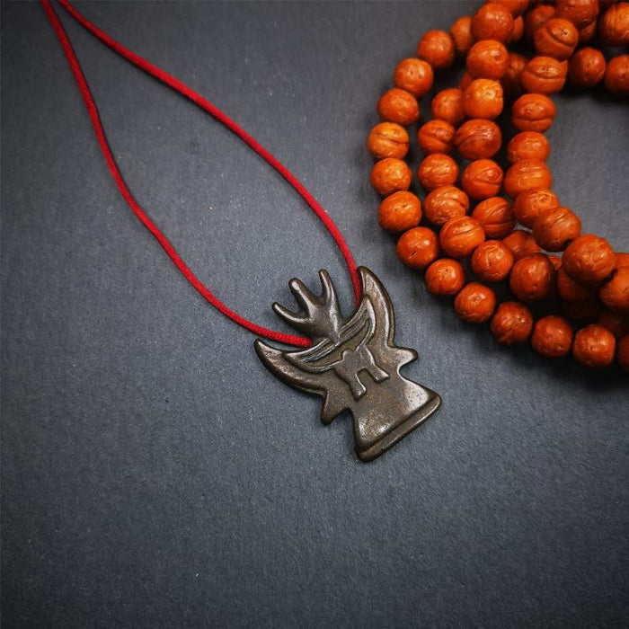 Garuda Amulet - 1.38" - Tibetan Buddhist amulet, detailed view