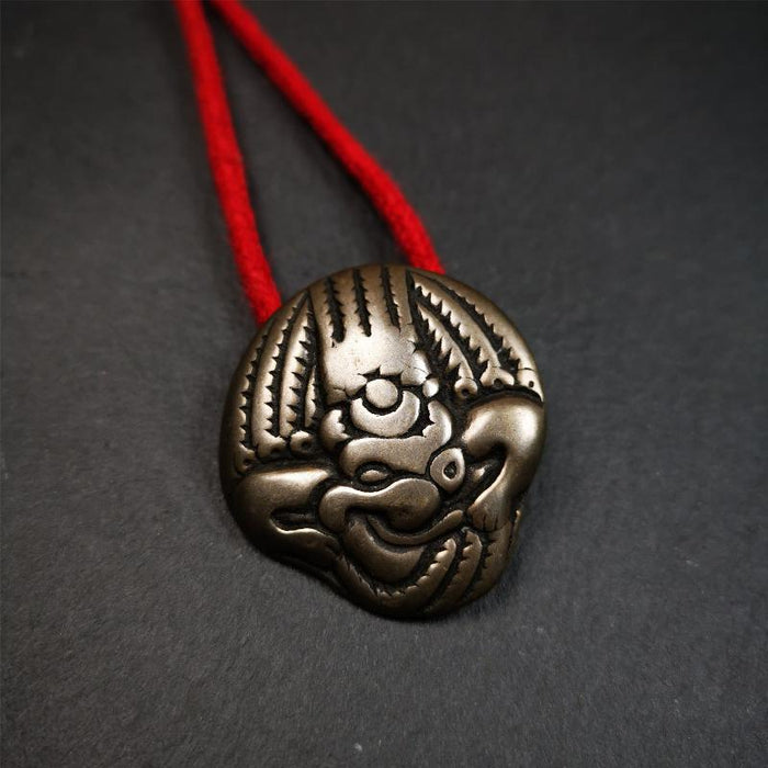 Garuda Amulet - 1.54" - Tibetan Buddhist amulet, front view