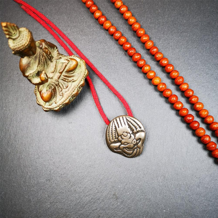 Garuda Amulet - 1.54" - Tibetan Buddhist amulet, detailed view