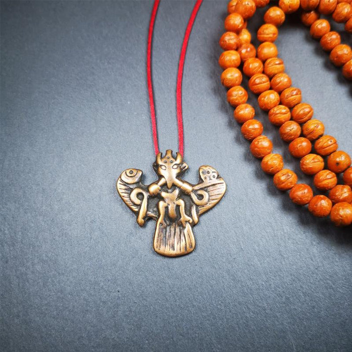 Garuda Amulet - 1.57" - Tibetan Buddhist amulet, front view