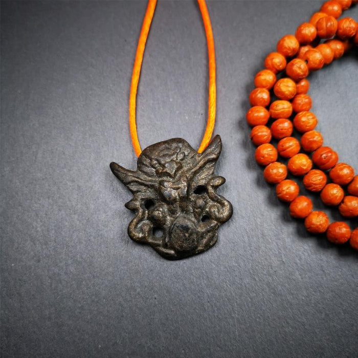 Garuda Amulet - 1.65" - Tibetan Buddhist amulet, detailed view