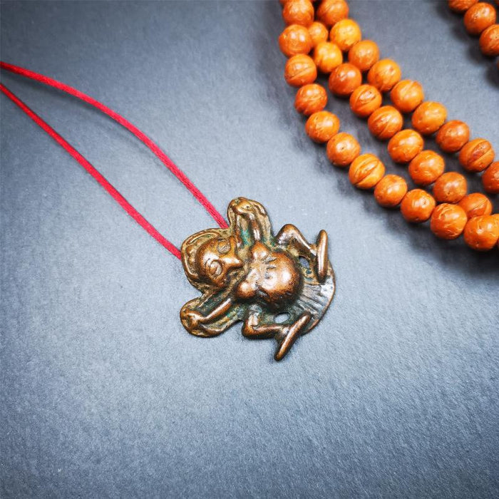 Garuda Amulet - 1.65" - Tibetan Buddhist amulet, detailed view