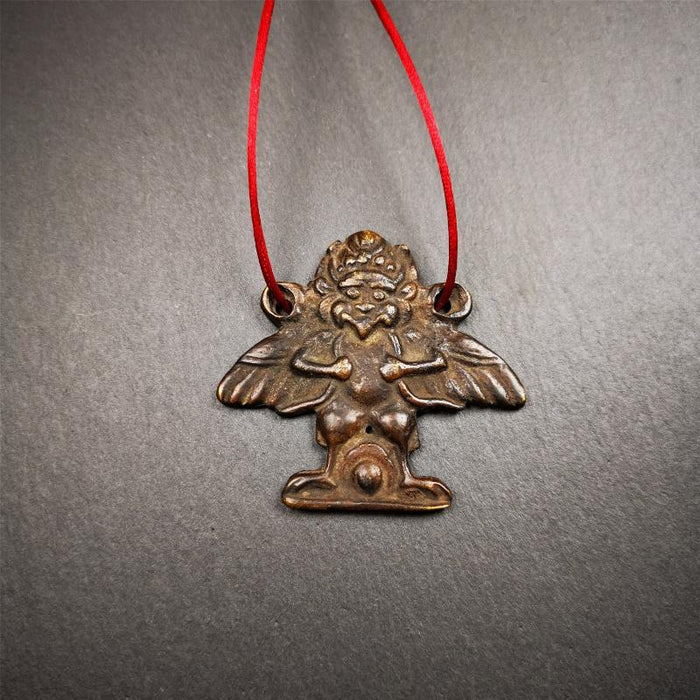 Garuda Amulet - 1.9" - 100 Years Old - Tibetan Buddhist amulet, view 7