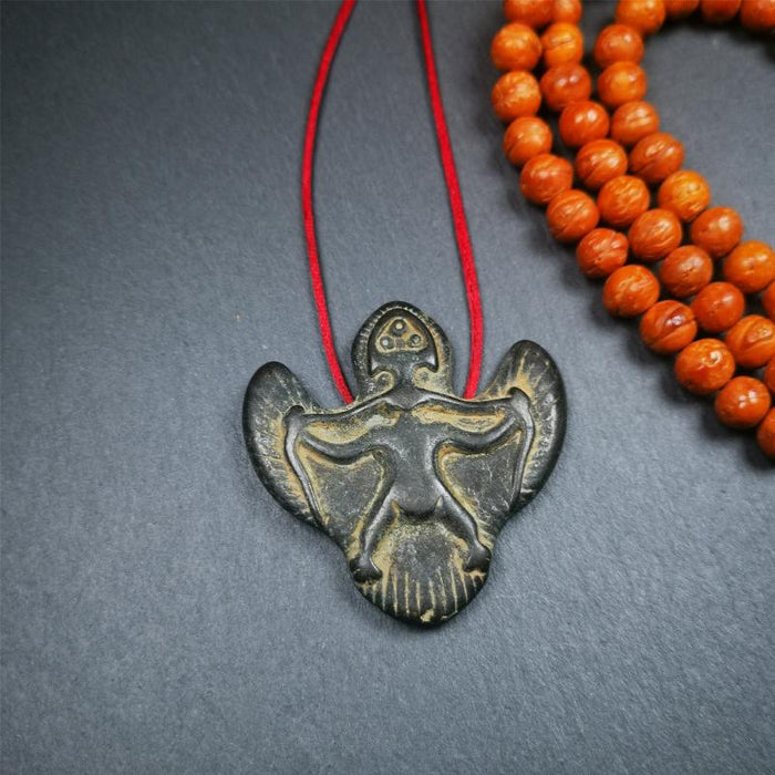 Garuda Amulet - 1.93" - Tibetan Buddhist amulet, detailed view