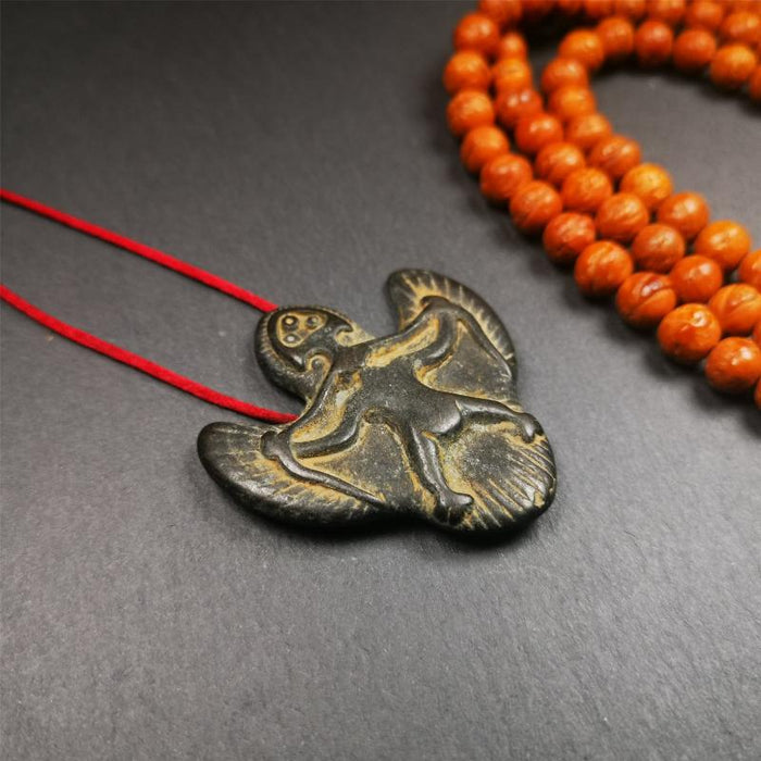 Garuda Amulet - 1.93" - Tibetan Buddhist amulet, close-up detail