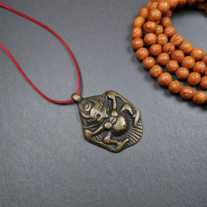 Garuda Amulet - 1.9" - Tibetan Buddhist amulet, detailed view