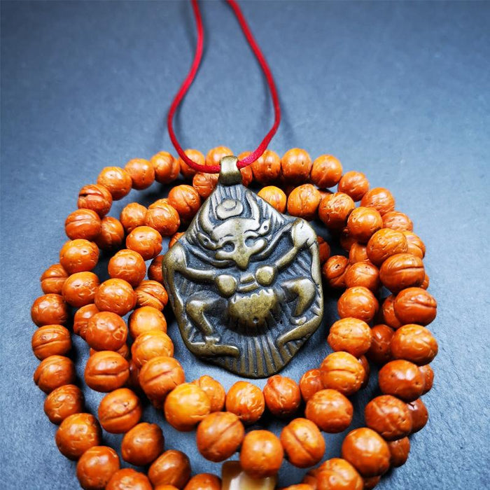 Garuda Amulet - 1.9" - Tibetan Buddhist amulet, close-up detail