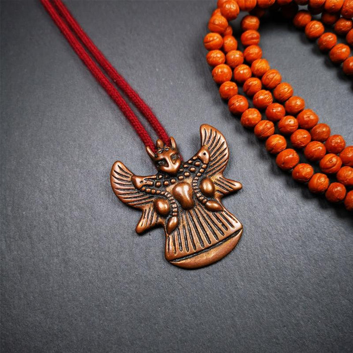 Garuda Amulet - 2.05" - Tibetan Buddhist amulet, close-up detail