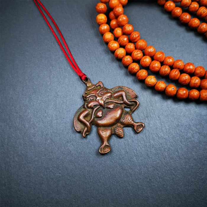 Garuda Amulet - 2.16" - Tibetan Buddhist amulet, close-up detail