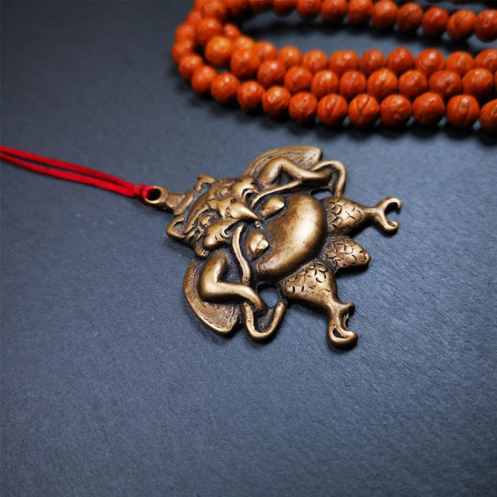 Garuda Amulet - 2.16" - Tibetan Buddhist amulet, close-up detail