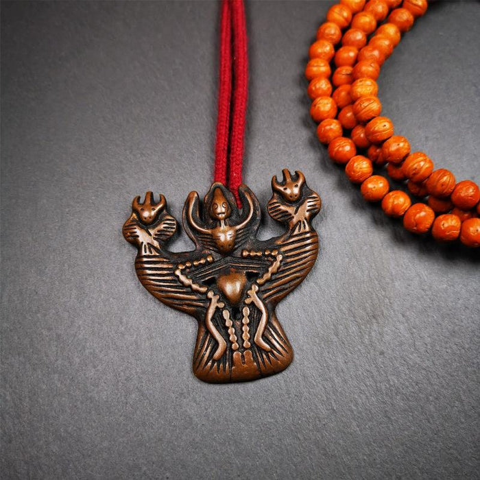 Garuda Amulet - 2.24" - Tibetan Buddhist amulet, detailed view