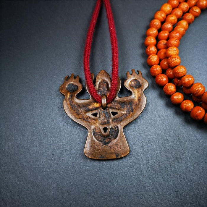 Garuda Amulet - 2.24" - Tibetan Buddhist amulet, close-up detail