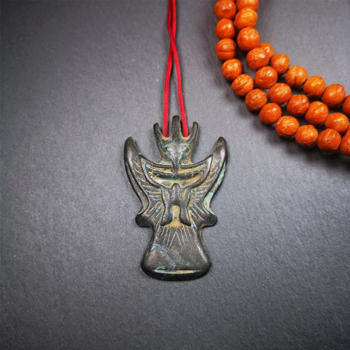 Garuda Amulet - 2.28" - Tibetan Buddhist amulet, detailed view