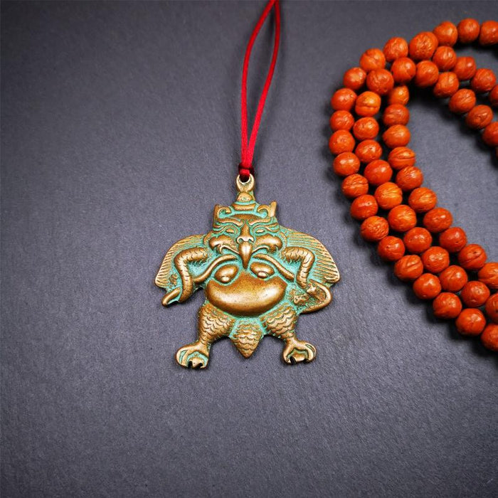 Garuda Amulet - 2.28" - Tibetan Buddhist amulet, detailed view