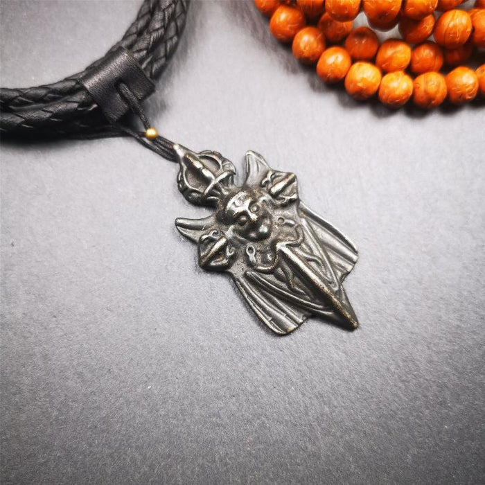 Garuda Amulet - 2.2" - Tibetan Buddhist amulet, close-up detail